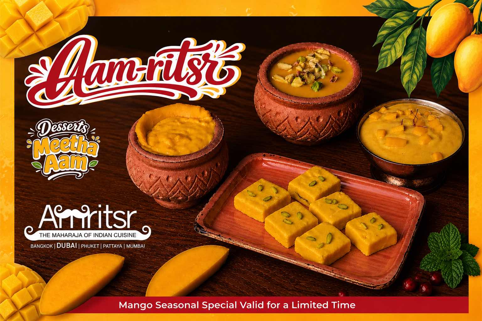 Amritsr Restaurant Dubai Mango Festival: Aam-Ritsr Menu Brings Mango Chaats, Lassi and Kulfi Amritsr Restaurant Dubai Mango Festival: Aam-Ritsr Menu Brings Mango Chaats, Lassi and Kulfi