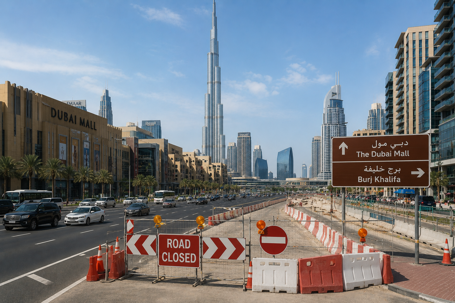 Busy Road Near Dubai Mall and Burj Khalifa Will Stay Closed Until 2027 Busy Road Near Dubai Mall and Burj Khalifa Will Stay Closed Until 2027