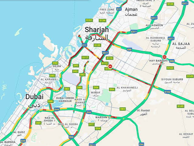 Dubai-Sharjah Traffic Today: Heavy Delays Hit E11 and E311 During Morning Rush Dubai-Sharjah Traffic Today: Heavy Delays Hit E11 and E311 During Morning Rush