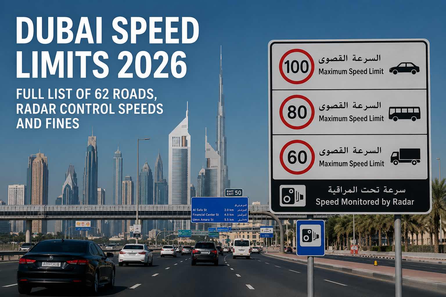Dubai Speed Limits 2026: Full List of 62 Roads, Radar Control Speeds and Speeding Fines Dubai Speed Limits 2026: Full List of 62 Roads, Radar Control Speeds and Speeding Fines