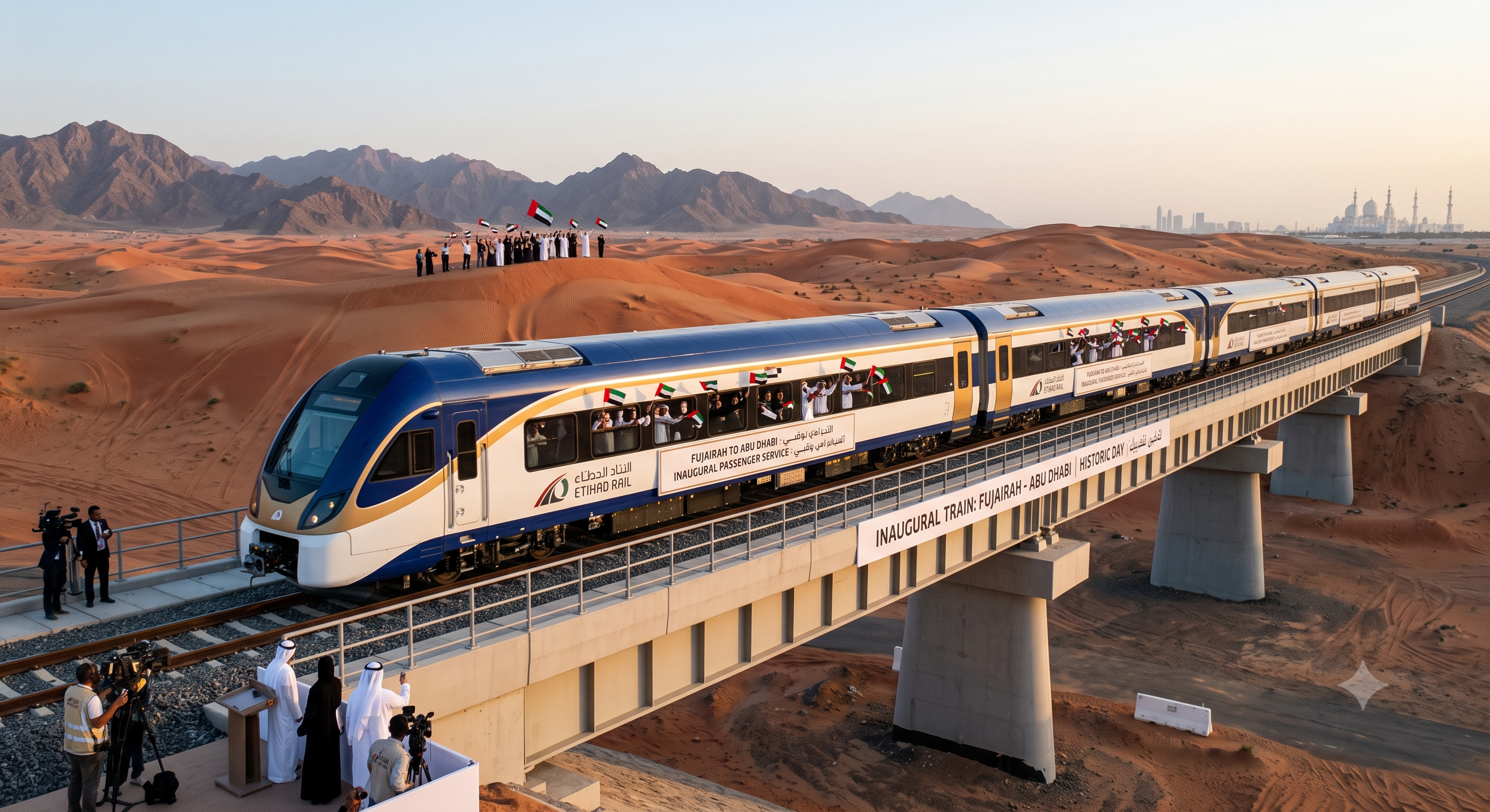 Etihad Rail Makes History With First Passenger Train From Fujairah to Abu Dhabi Etihad Rail Makes History With First Passenger Train From Fujairah to Abu Dhabi