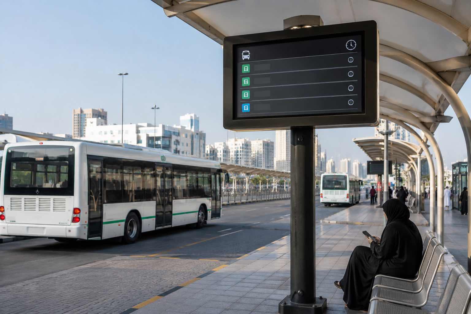 Sharjah Installs Real-Time Bus Arrival Screens at Stops and Stations