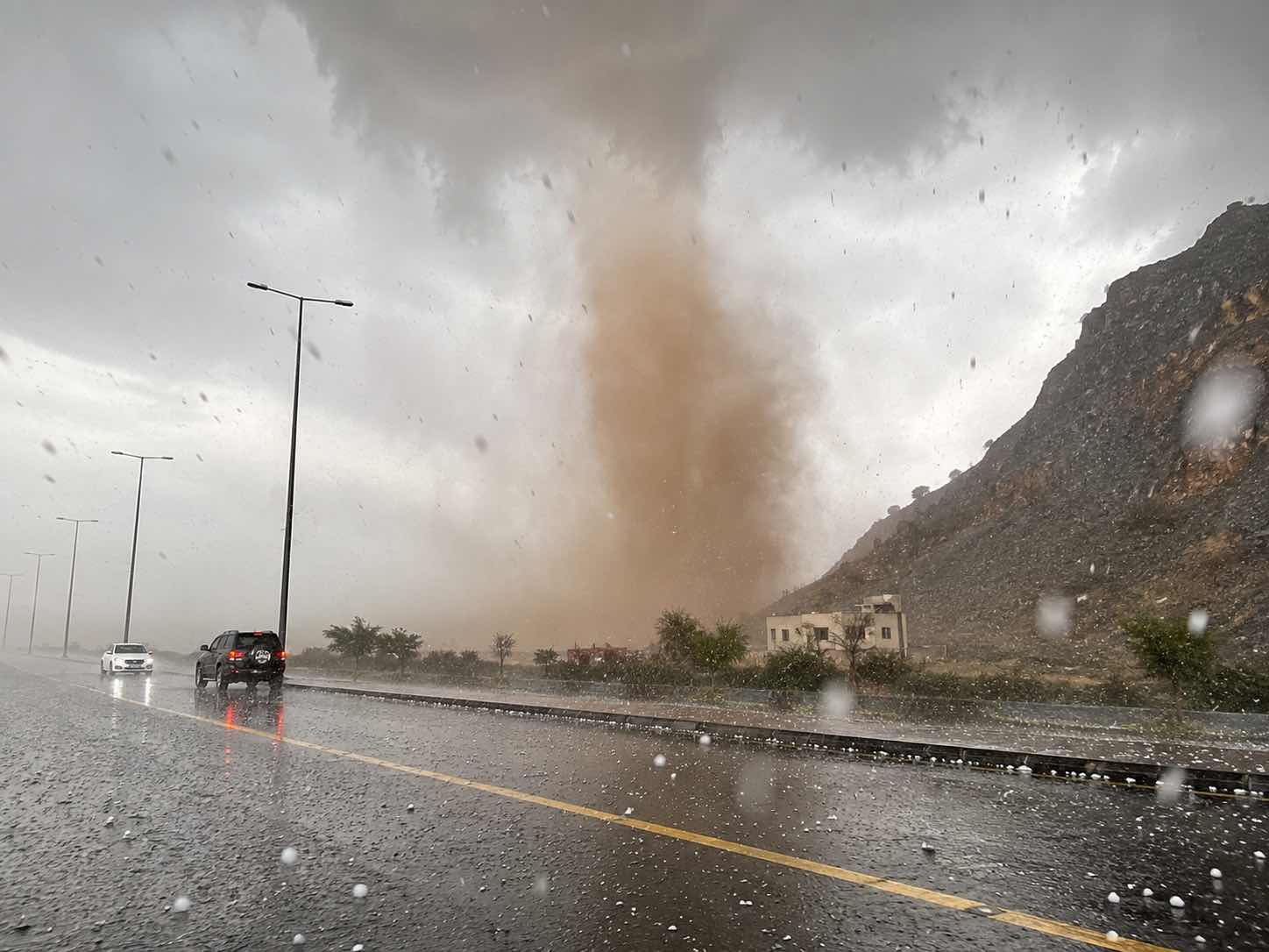 UAE Weather Update: Hail and Dusty Whirlwind Hit Masafi as Storms Sweep Sharjah and Eastern Areas